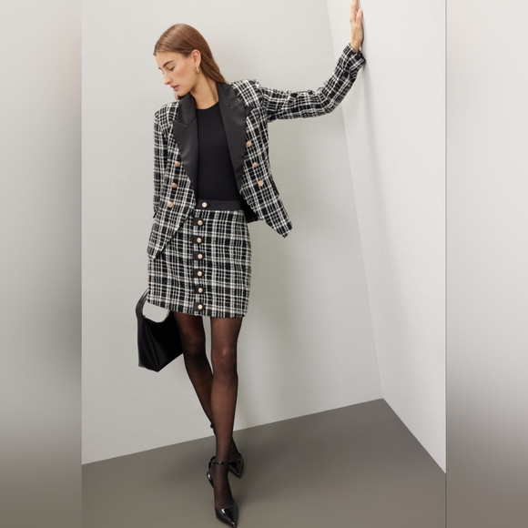 RACHEL PARCELL $178 DOUBLE BREASTED SATIM LAPEL BLAZER - Picture 4 of 6